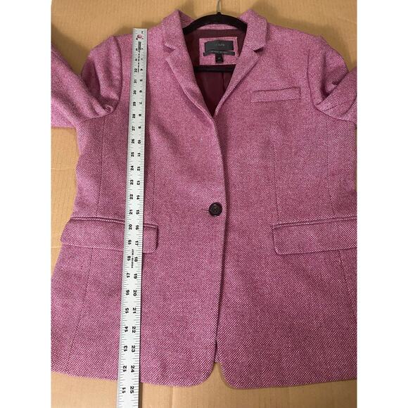 J. CREW BLAZER REGENT WOOL SILK JACKET PINK FALL CORPORATE WORKWEAR OFFICE - Picture 9 of 10